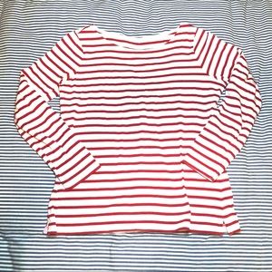 Boden Breton Long Sleeve Top Red & White Stripe 6